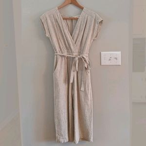 Short Sleeve Linen Jumpsuit - L but fits XS/S